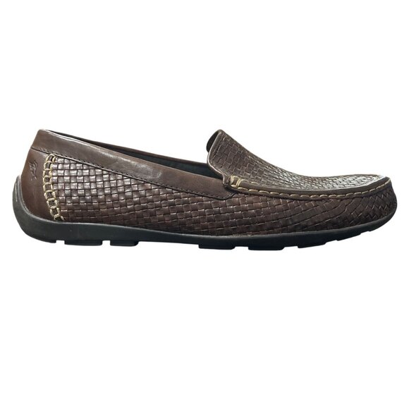 Tommy Bahama Orson Woven Leather Loafers Slip-On Dark Brown Mens Size 12 - Picture 2 of 10